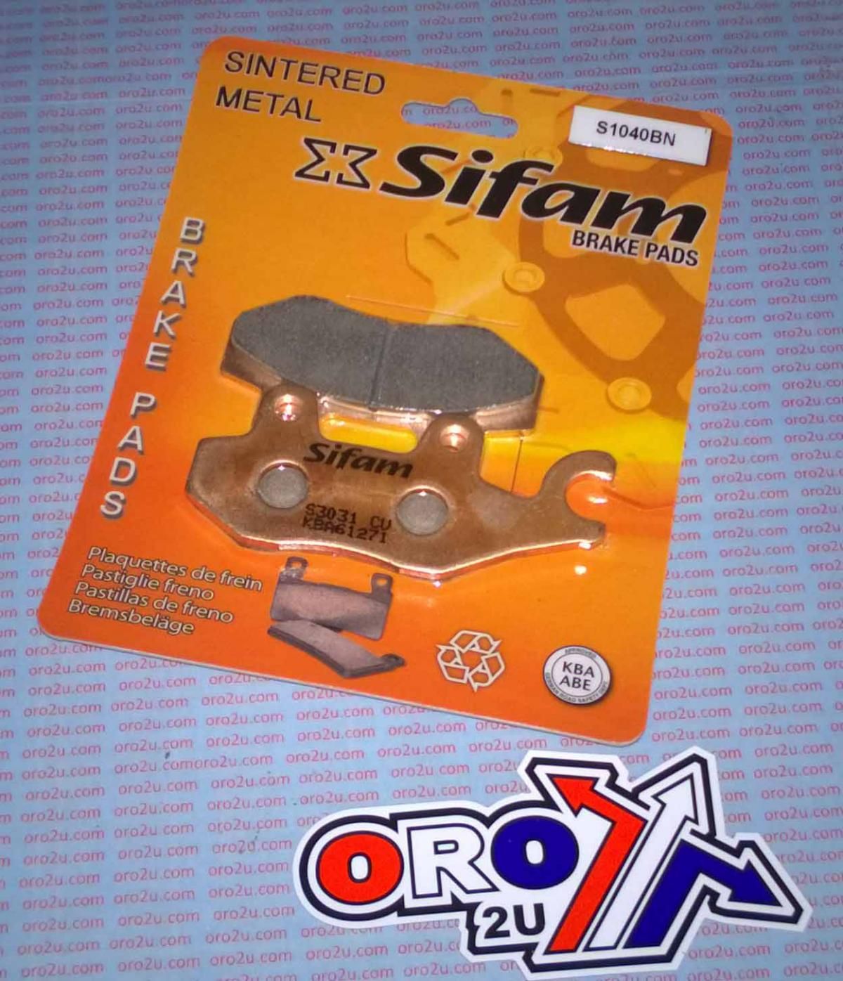 BRAKE PADS SINTERED METAL, SIFAM S1040BN GOLD (FA228HH), VD340 - Image 2