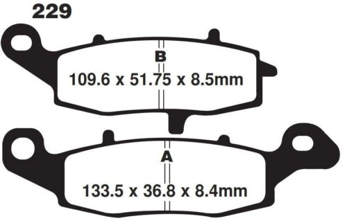 BRAKE PADS DISC SEMI METAL, KYOTO S1352 (FA229)