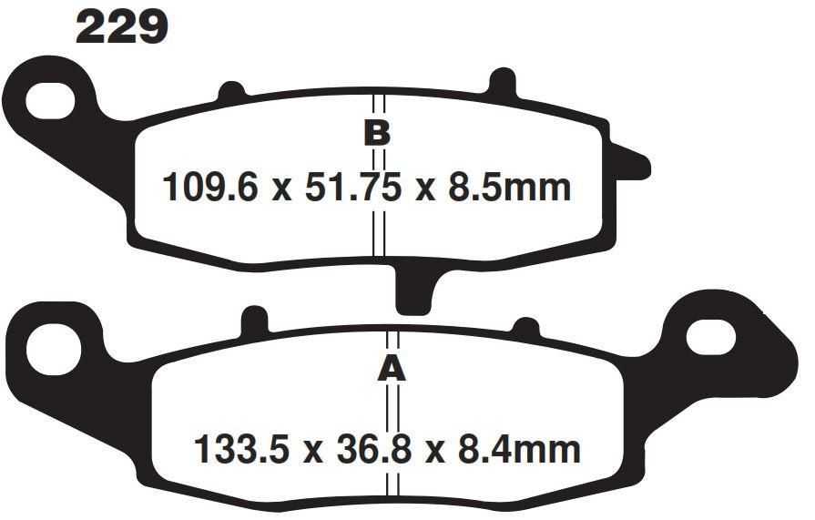 BRAKE PADS DISC SEMI METAL, KYOTO S1352 (FA229)
