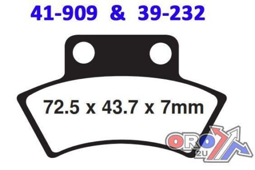 BRAKE PADS SINTERED EBC FA232R 39-232, 41-909.H.EBC