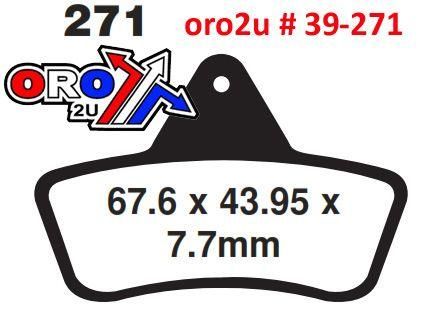 BRAKE PADS SEMI-METAL TT, FA271TT EBC