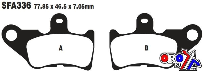 BRAKE PADS STD SCOOTER ORGANIC, EBC SFA336, KEVLAR BACK - Image 2