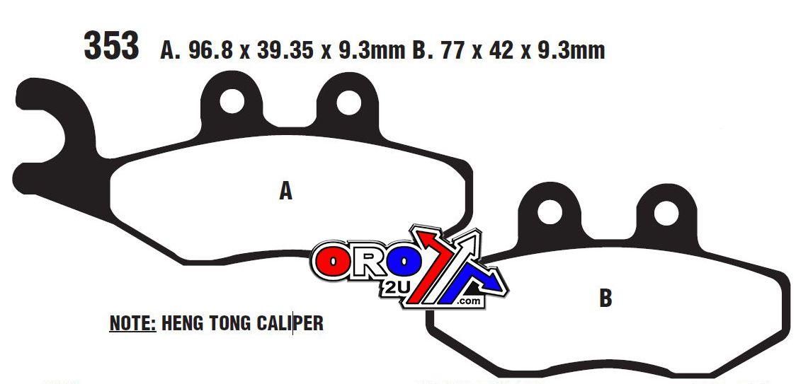 BRAKE PADS STD SCOOTER ORGANIC, EBC SFA353