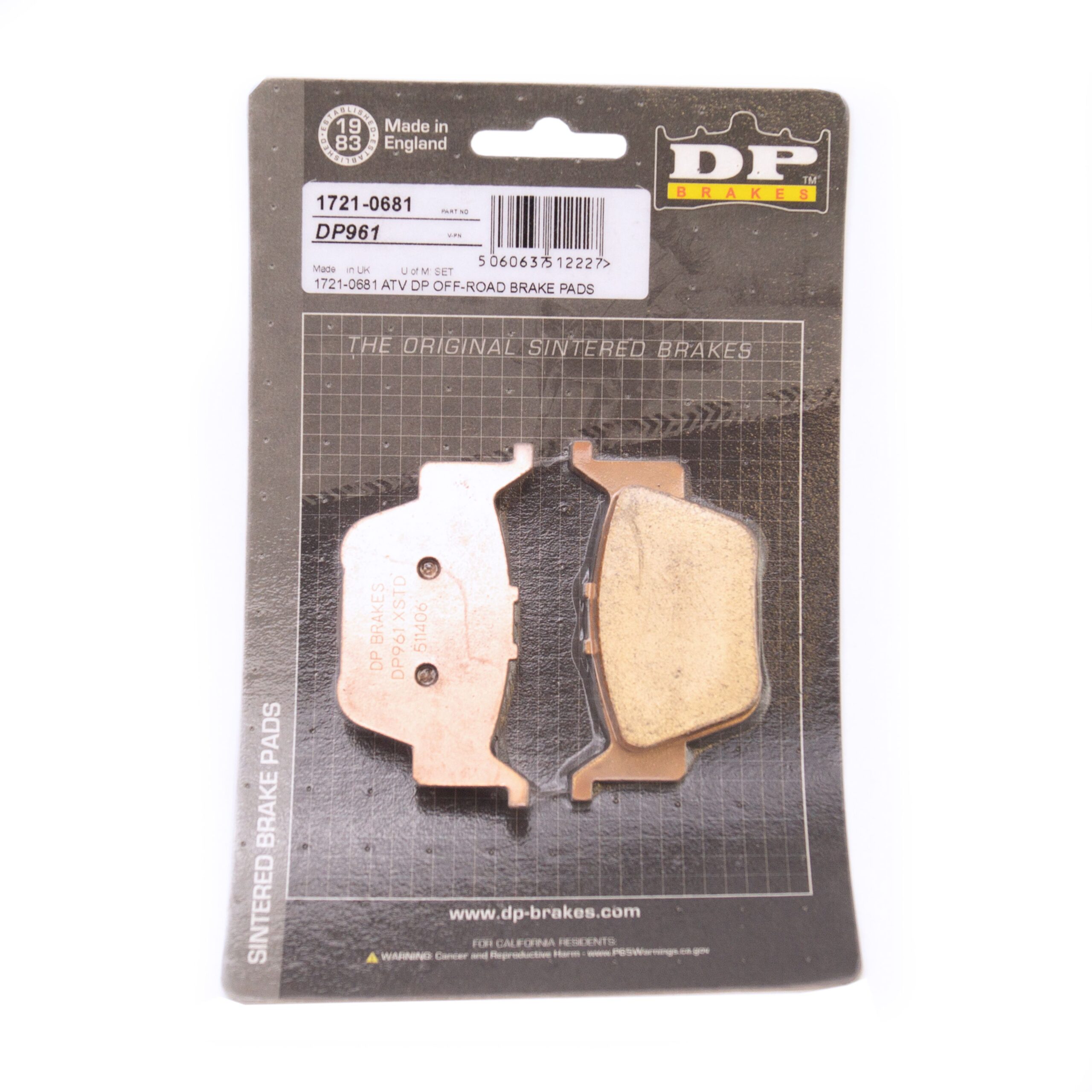 BRAKE PADS SINTERED DP BRAKES, DP961 Premium Sintered, 75.3 x 39.4 x 11.7mm, 39-373 - Image 2