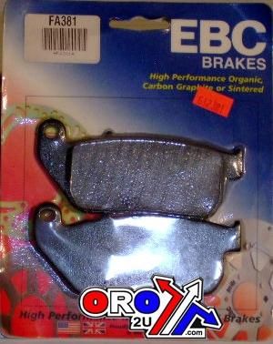 BRAKE PADS STD KEVLAR ORGANIC, FA381 EBC, BLACK SEMI-METAL