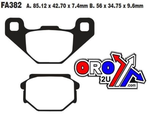 BRAKE PADS STD SEMI-METAL, EBC FA382, 39-382