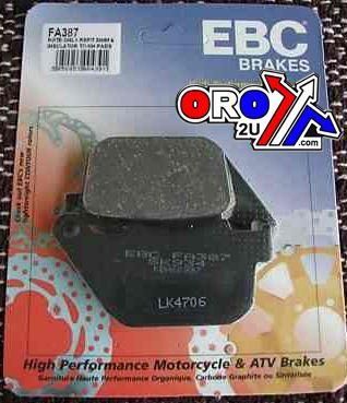 BRAKE PADS STD KEVLAR ORGANIC, FA387 EBC, BLACK SEMI-METAL