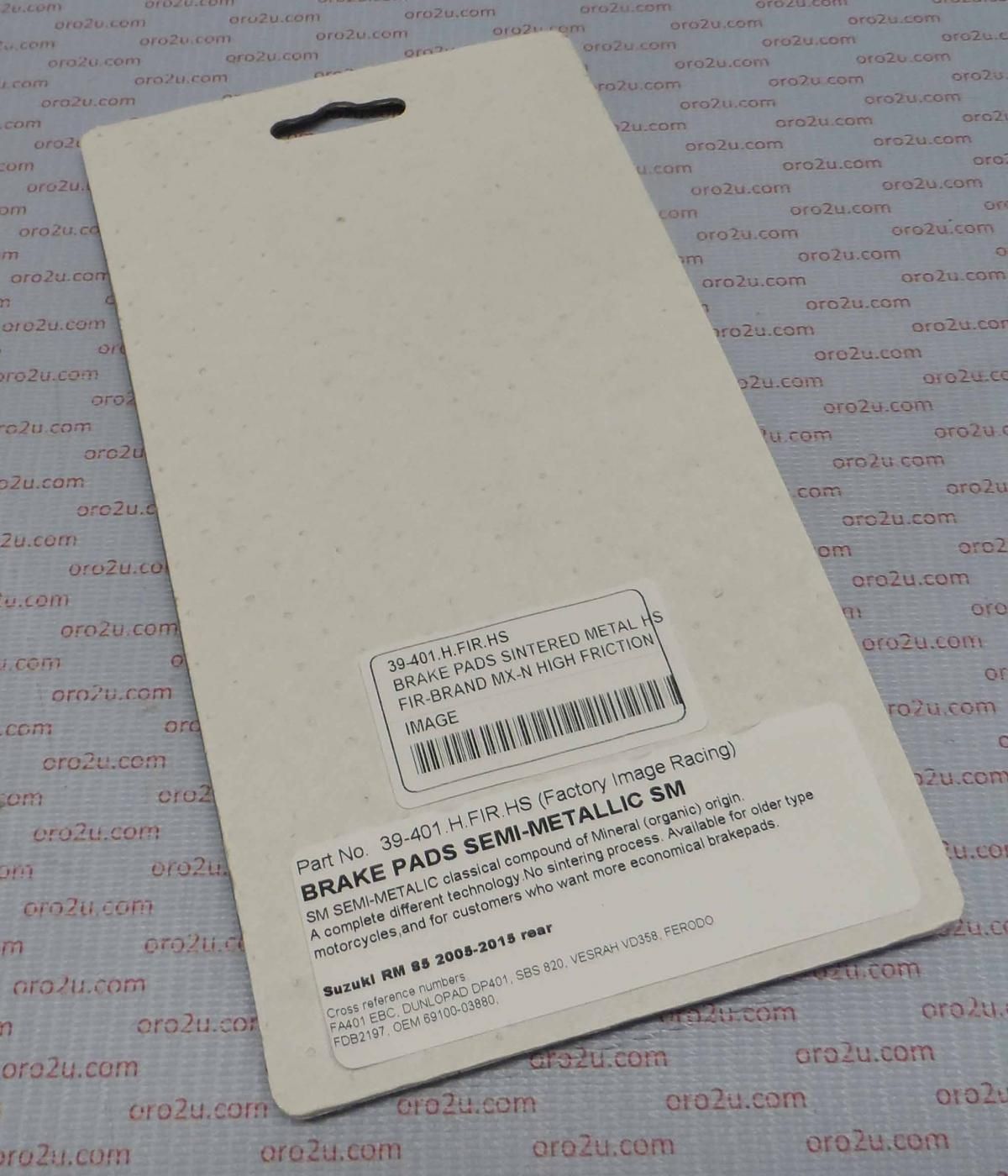 BRAKE PADS SINTERED METAL HS, MX-N HIGH FRICTION, 39-401.H.ORO, DB2540-N