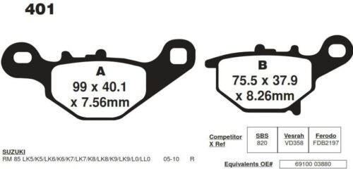 BRAKE PADS STD EBC FA401TT
