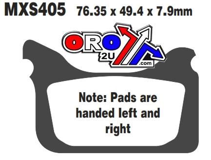 BRAKE PADS SINTERED METAL, EBC MXS405, KTM HUSABERG