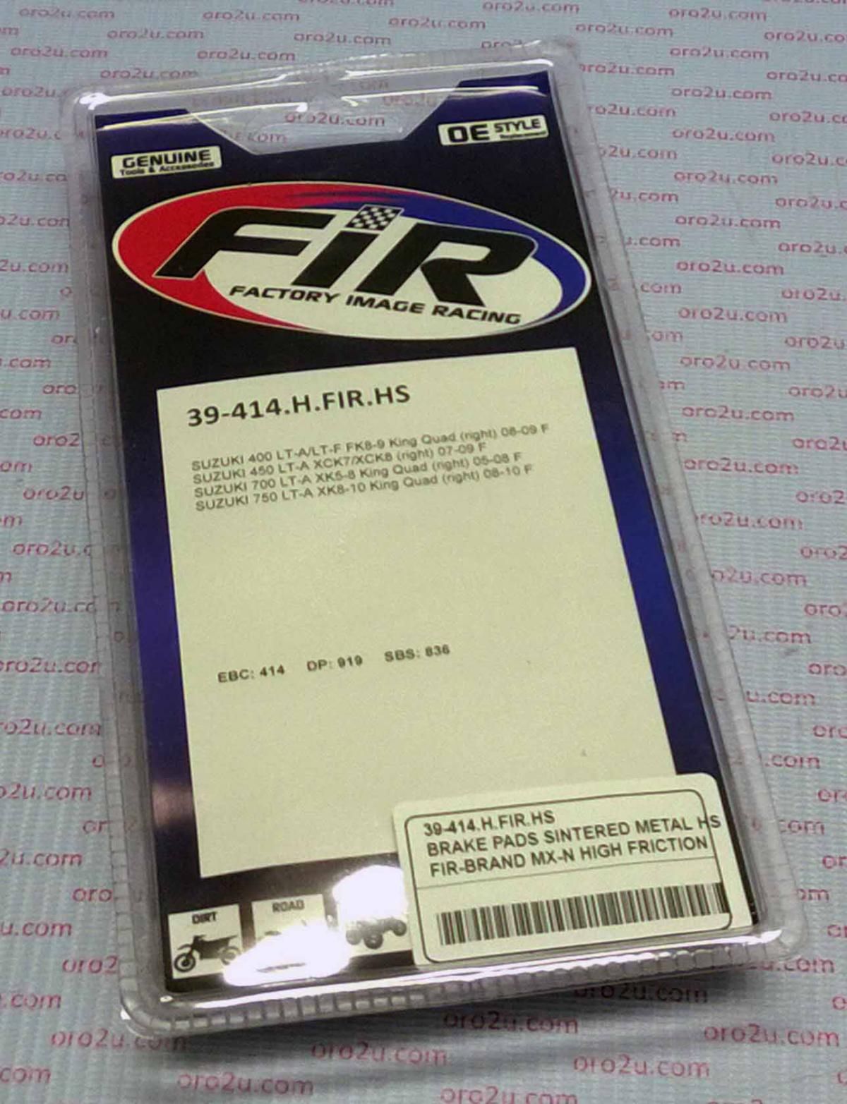 BRAKE PADS SINTERED METAL HS, MX-N HIGH FRICTION, 39-414.H.ORO, DB2164.OR-N - Image 2