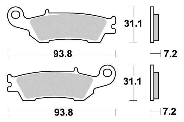 BRAKE PADS STD SEMI-METAL, KYOTO S1290, (EBC FA450 VD280), 39-450 - Image 2