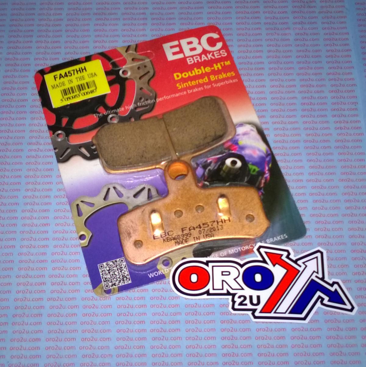 BRAKE PADS SINTERED METAL, EBC FA457HH GOLD, HARLEY DAVIDSON
