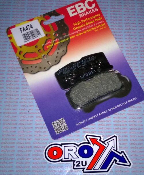 BRAKE PADS STD KEVLAR ORGANIC, EBC FA474 SEMI METAL, 39-474