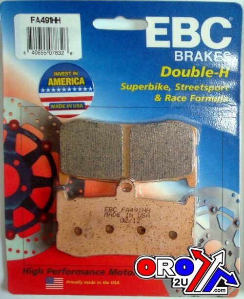 BRAKE PADS SINTERED METAL, EBC FA491HH GOLD, 39-491