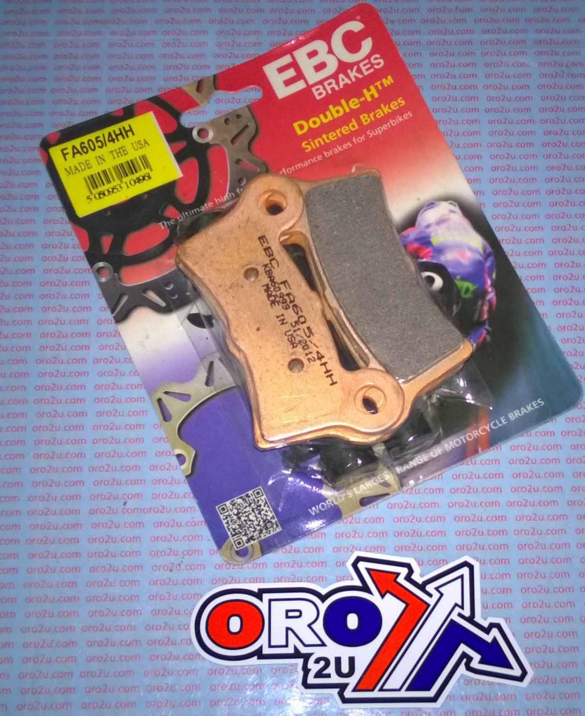 BRAKE PADS SINTERED METAL, EBC FA605/4HH HARLEY DAVIDSON