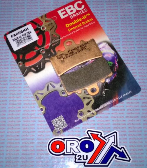 BRAKE PADS SINTERED METAL, EBC FA606HH GOLD, 39-606