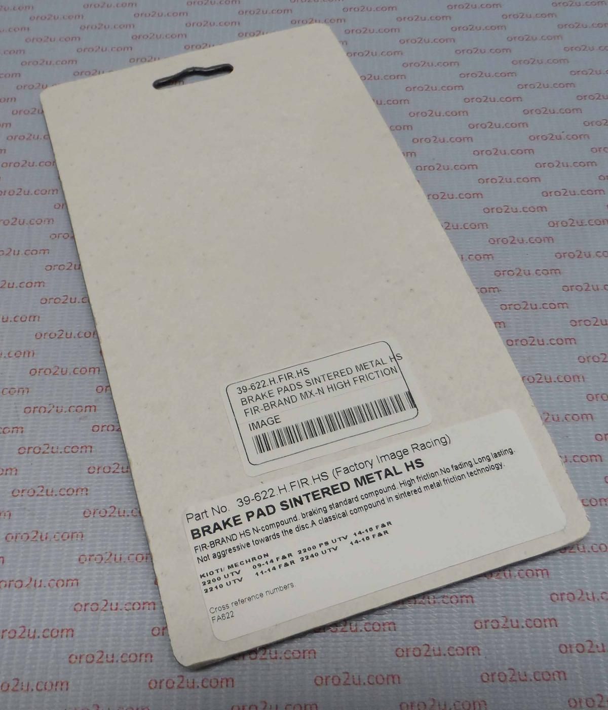 BRAKE PADS SINTERED METAL HS, MX-N HIGH FRICTION, FA622 - Image 3