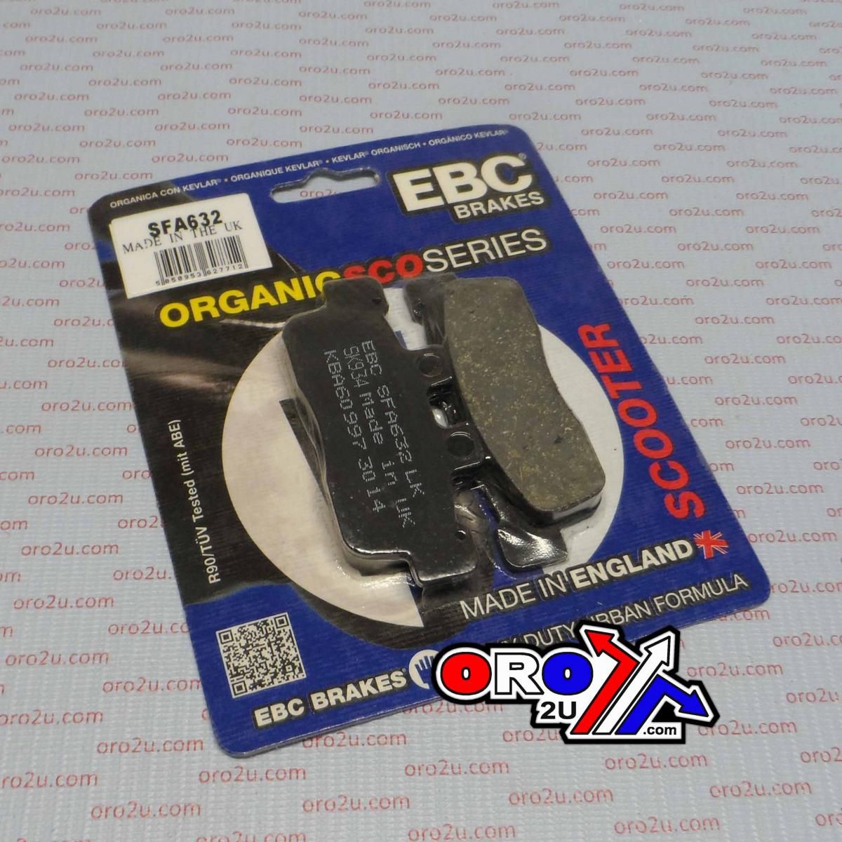 BRAKE PADS STD SCOOTER ORGANIC, SFA632 EBC SCOOTER - Image 2