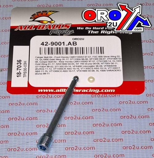 ALLBALLS BRAKE PAD BOLT KIT, ALLBALLS 18-7036 6.0x75MM HON ROAD FRONT AND REAR