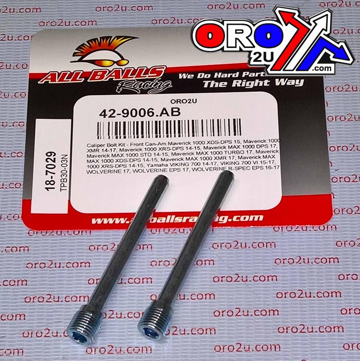 ALLBALLS BRAKE PAD BOLT KIT, ALLBALLS 18-7029 6.0x71.5MM CAN-AM/YAM ATV FRONT