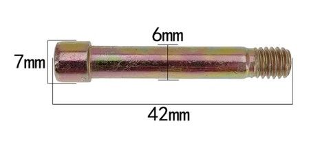 BRAKE Pad Caplier PIN 6mm x Shaft 42mm Overal Length x 7mm Head
