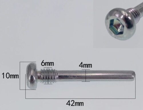 BRAKE Pad Caplier PIN 4mm x Shaft 42mm Overal Length x 10mm Head