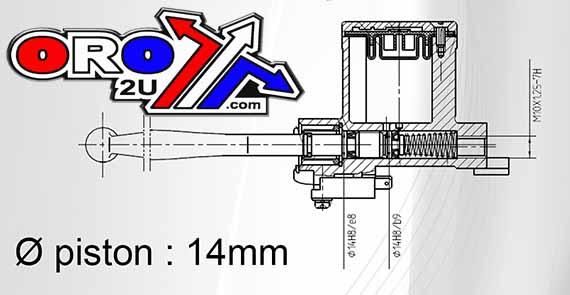 MASTER CYLINDER LEFT HAND, Brake master cylinder Left Fixing Ã22 - Piston Ã14mm, Lever, banjo and seals - Image 3