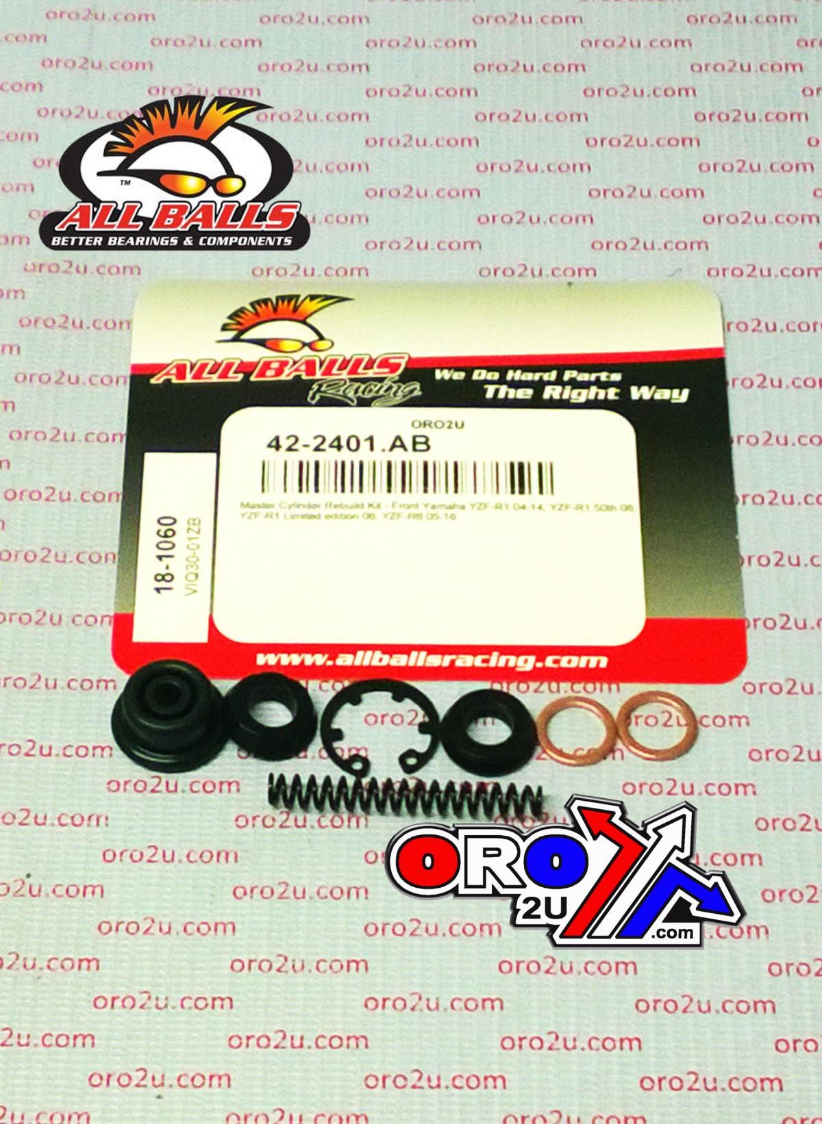 BRAKE MASTER CYL REBUILD KIT ALLBALLS, ALLBALLS 18-1060 YAMAHA YZF-R1 YZF-R6 04-16 FRONT