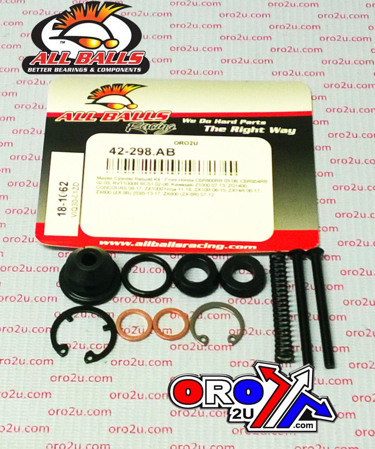 BRAKE MASTER CYL REBUILD KIT ALLBALLS, ALLBALLS 18-1062 HON/KAW ROAD FRONT - Image 2