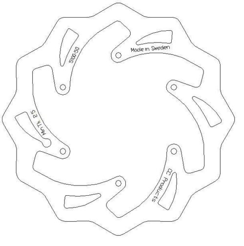 DISC BRAKE FRONT KTM HUSQ, WITH SPEEDO HOLE, CC, CROSS-CENTER PRODUCT 5100-050 [Made in Sweden]