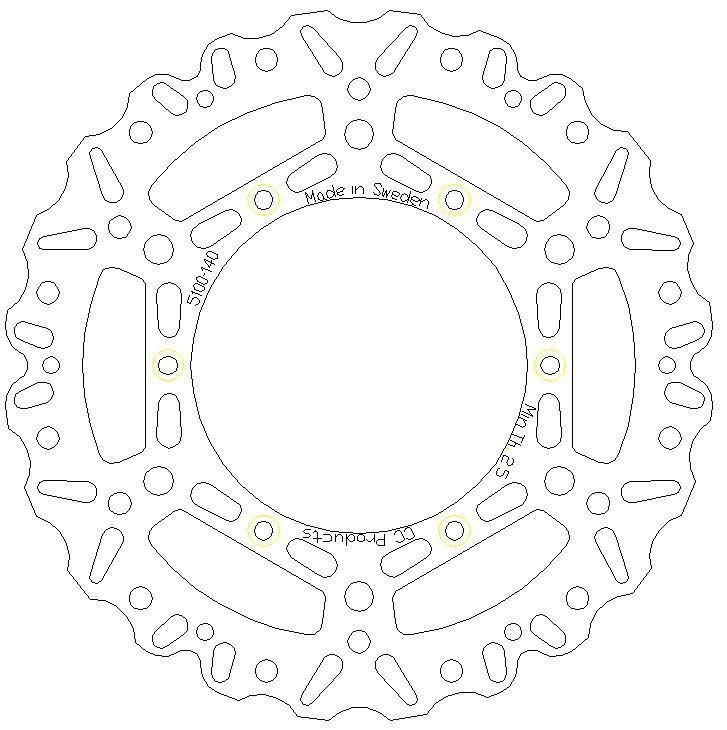 DISC BRAKE FRONT YZ YZF WRF, CROSS-CENTER PRODUCT 5100-140