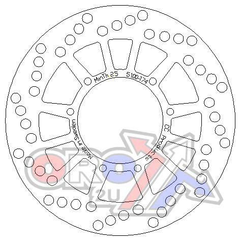 DISC BRAKE FRONT YZ DT TT OEM, CROSS-CENTER PRODUCT 5100-174 - Image 2
