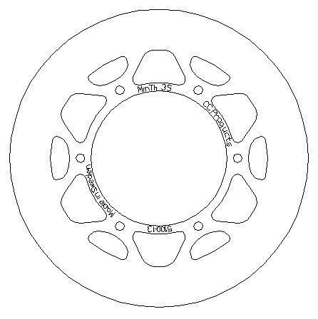 DISC BRAKE REAR KX KDX SOLID, CROSS-CENTER 5100-013 SOLD