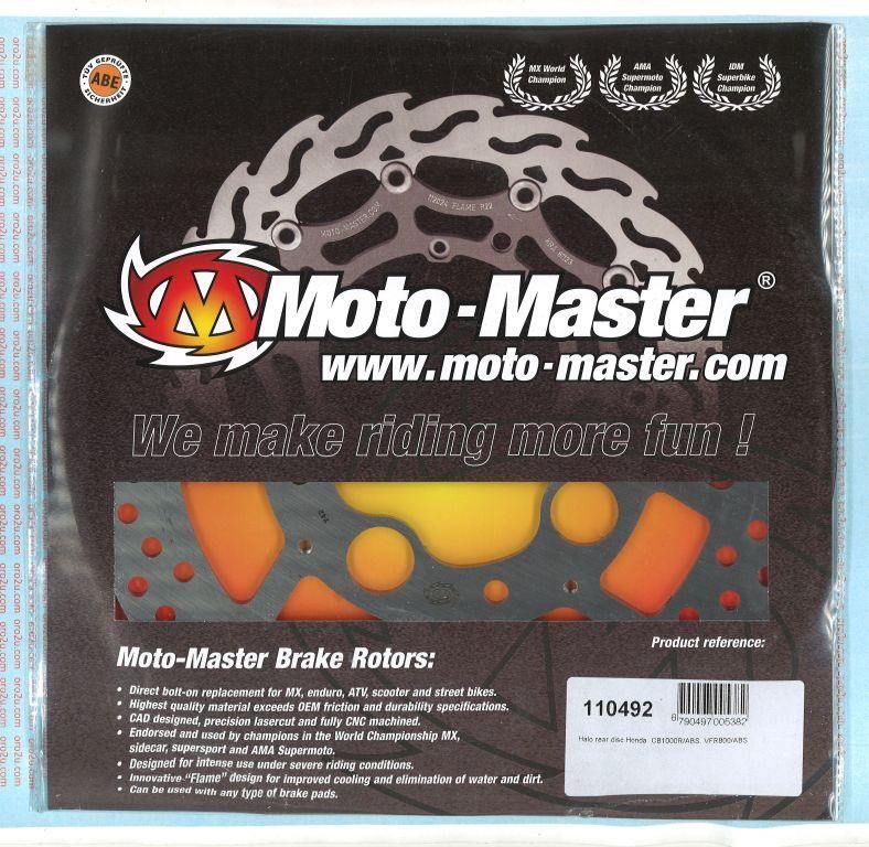 DISC BRAKE REAR HALO XRV750, MOTO-MASTER 110492 HONDA