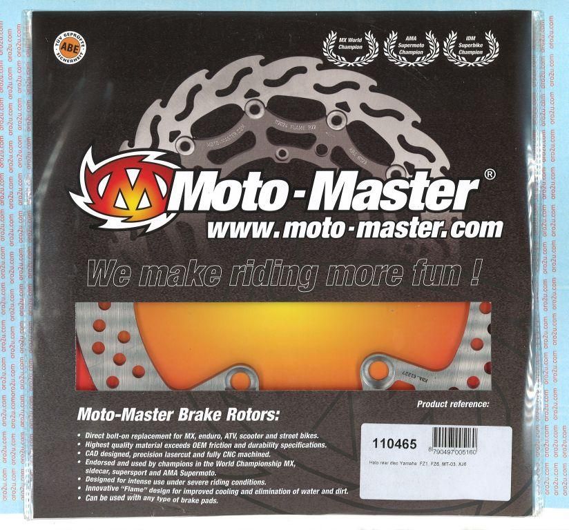 DISC BRAKE REAR YAM FZ1 MT XJ6, MOTO-MASTER 110465 ROAD