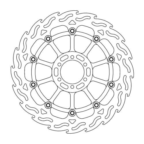 DISC BRAKE FRONT FLAME LEFT, MOTO-MASTER 113188, ROAD, MC