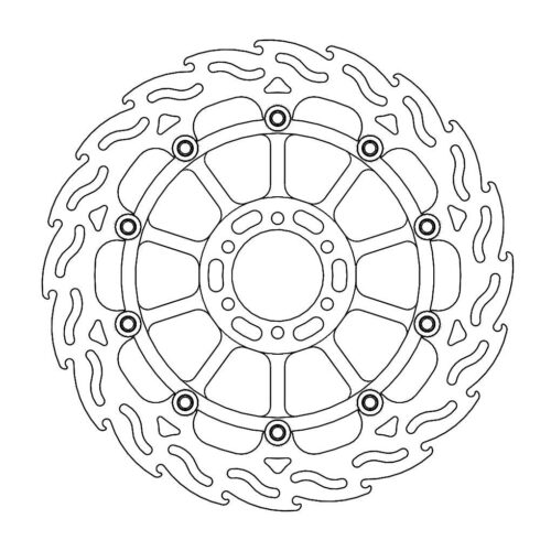 DISC BRAKE FRONT FLAME RIGHT, MOTO-MASTER 113189, ROAD, MC