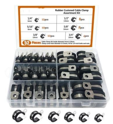 52pcs. CUSHION TUBE CLAMP KIT 6-19, HOSE BRAKE CLUCH CLAMP / P CLIP - Image 2