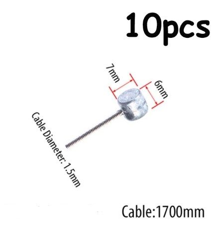 10PC 1.5mm WIRE 1700mm LONG CABLE WITH 7mm BARRAL NIPPLE UNIVERSAL