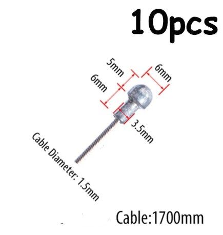 10PC 1.5mm WIRE 1700mm LONG CABLE WITH 6mm HEAD PEAR NIPPLE UNIVERSAL