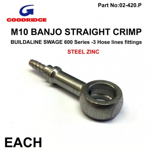 BANJO STRAIGHT PLATED 0*, SWAGE CRIMP FITTING 600 Series -3, GOODRIDGE S5092-03Z1