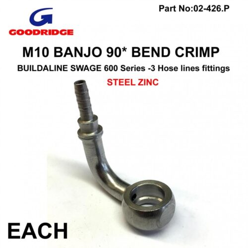 BANJO 90* EX. SWAGE PLATED, SWAGE CRIMP FITTING 600 Series -3, GOODRIDGE S5099-03Z1