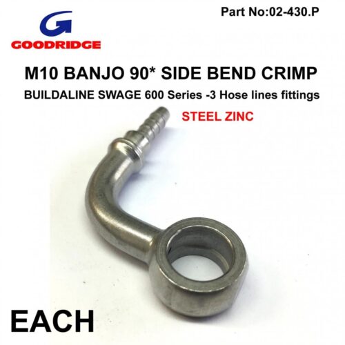 BANJO 90* SIDE EX SWAGE PLATED, SWAGE CRIMP FITTING 600 Series -3, GOODRIDGE S5099S-03Z1