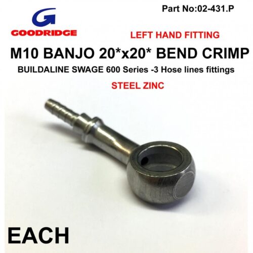 BANJO 20×20 BEND L/H PLATED, SWAGE CRIMP FITTING 600 Series -3, GOODRIDGE S5093L-03Z1