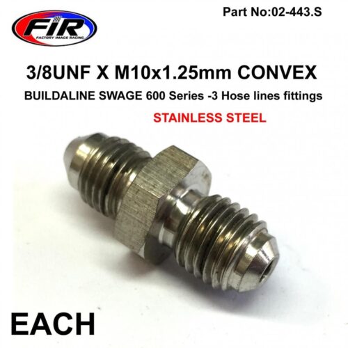 3/8UNF X M10x1.25mm CONVEX FR, 305-03-32 SWAGE CRIMP FITTING 600 Series -3, / STAINLESS STEEL