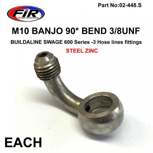 M10 BANJO 90* BEND 3/8UNF FR, B599-03C SWAGE CRIMP FITTING 600 Series -3, / STEEL ZINC