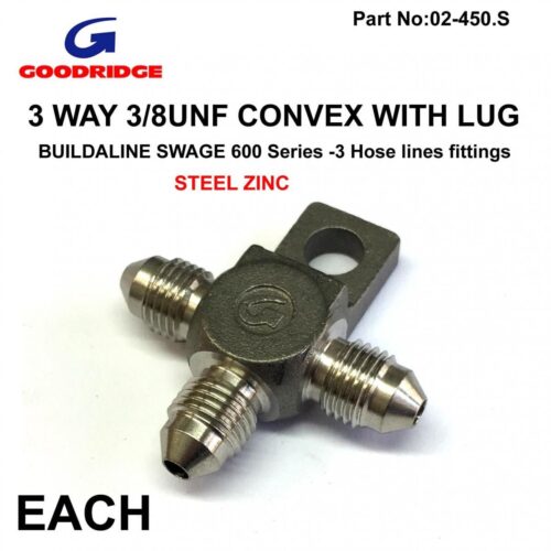 TEE FITTING WITH LUG 3/8UNF, GOODRIDGE SWAGE CRIMP FITTING 600 Series -3, 3-WAY FITTING 5136-03C, UP-05039