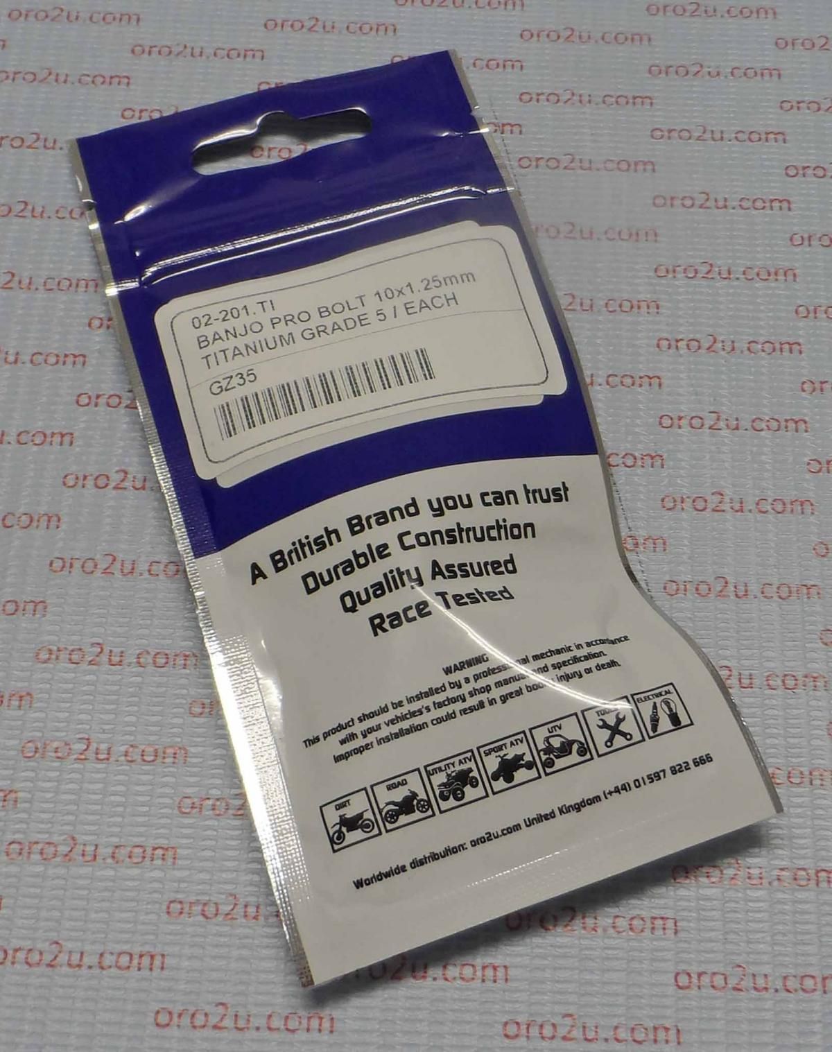 BANJO BOLT M10x1.25 STAINLESS, STAINLESS STEEL / CNC MADE, / EACH - Image 3