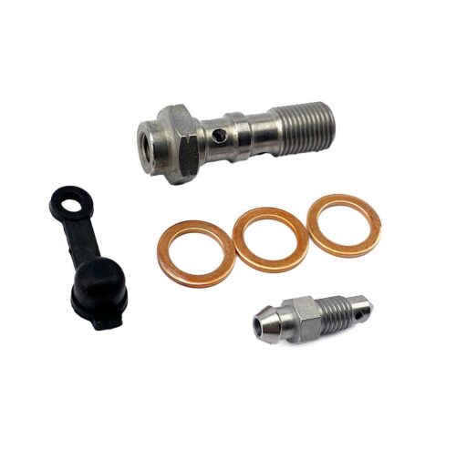 TWIN BANJO BOLT M10x1.25 S STEEL, BANJO BOLT WITH BLEED NIPPLE, / 993-32BNZ1